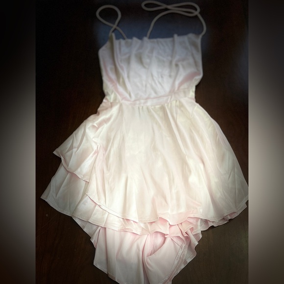 NWOT LouVasabuce Backless Short Romper Satin Dress Cowl Neck Spaghetti Straps - Picture 9 of 9